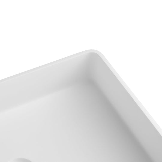 21.25" White Rectangular Vessel Bathroom Sink