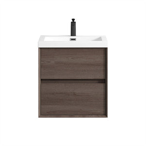 Luxury Kingdom Floating / Wall Mounted Bathroom Vanity With Acrylic Sink, Farmhouse Bath Vanity W/ Storage Cabinet