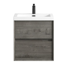 Load image into Gallery viewer, Luxury Kingdom Floating / Wall Mounted Bathroom Vanity With Acrylic Sink, Farmhouse Bath Vanity W/ Storage Cabinet