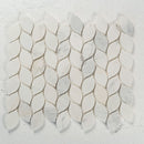 Load image into Gallery viewer, 12 X 12 in. Statuario Leaf White Honed Marble Mosaic