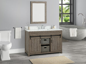 Farm Barn Brown Freestanding Bathroom Vanity Cabinet Without Top in Antique Brown