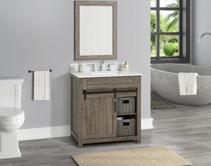 Farm Barn Brown Freestanding Bathroom Vanity Cabinet Without Top in Antique Brown