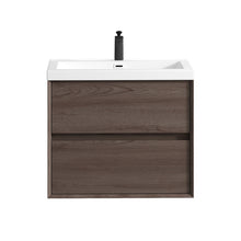 Load image into Gallery viewer, Luxury Kingdom Floating / Wall Mounted Bathroom Vanity With Acrylic Sink, Farmhouse Bath Vanity W/ Storage Cabinet