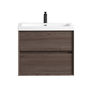 Luxury Kingdom Floating / Wall Mounted Bathroom Vanity With Acrylic Sink, Farmhouse Bath Vanity W/ Storage Cabinet