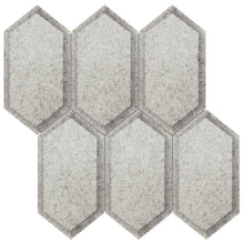 Load image into Gallery viewer, Obsidian Glossy Glass Antique Silver Beveled Hexagon Mosaic
