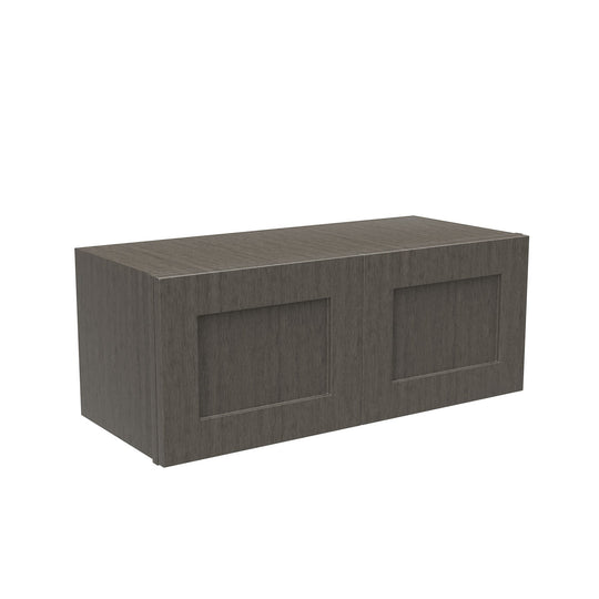 Elegant Smoky Grey - Double Door Wall Cabinet | 30"W x 12"H x 12"D