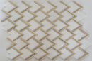Load image into Gallery viewer, 14 X 16 in. Thassos Carrara Brass White Polished Waterjet Mosaic