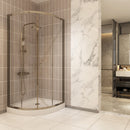 Load image into Gallery viewer, Ivanees 36 in. x 36 in. x 76 In Framed Corner Sliding Shower Enclosure with curved glass