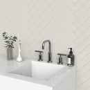 Load image into Gallery viewer, 2 x 12 in. Soho Canvas White Glossy Pressed Glazed Ceramic Wall Tile