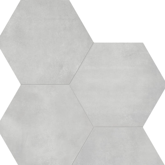 7 in. Form Ice Hexagon Matte Pressed Glazed Porcelain Tile