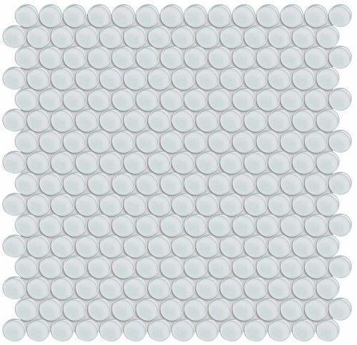 Element Ice Penny Round Glossy Glass Mosaic