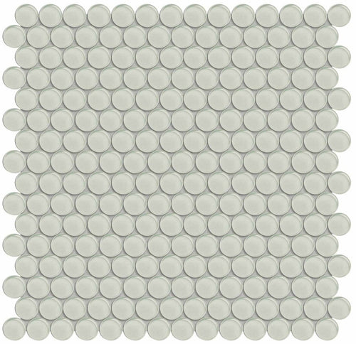 Penny Round Element Sand Light Colors Glass Mosaic