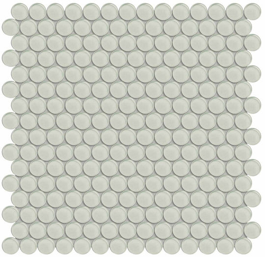 Penny Round Element Sand Light Colors Glass Mosaic