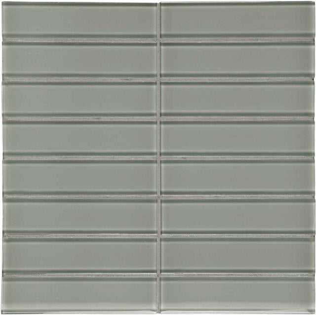 1.5 X 6 In Stacked Element Smoke Dark Colors Glass Mosaic