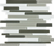 Load image into Gallery viewer, Element Mineral Blend Random Strip Glossy Glass Mosaic