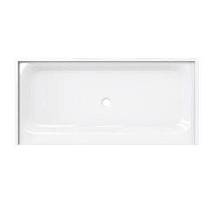 Acrylic Shower Pan Center Drain - Single Threshold - Resin and fiberglass -72 X 34 X 5.5