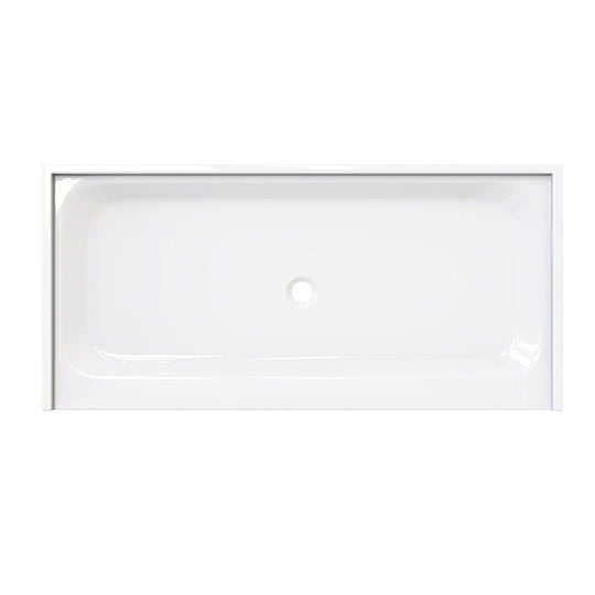 Acrylic Shower Pan Center Drain - Single Threshold - Resin and fiberglass -72 X 34 X 5.5