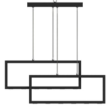 Load image into Gallery viewer, 2-Rectangle Lights, LED Kitchen Island Light Pendant, 38W, 3000K, 1900LM, Dimmable, For Dining Living Room, Matte black Body Finish