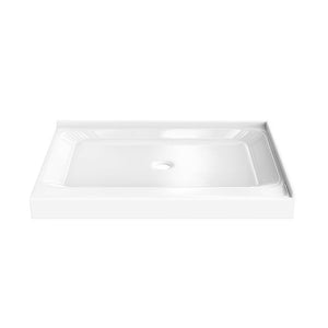 Shower Tray Right Hand - Double threshold - Acrylic and fiberglass - 48 x 36 x 5.5