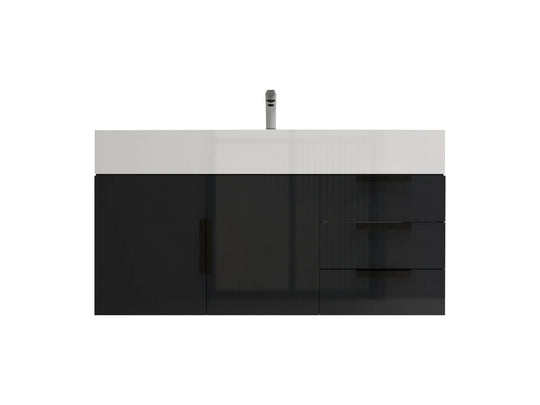 Blossom Floor Standing Bathroom Vanity With Sink Black Hardware & Frame