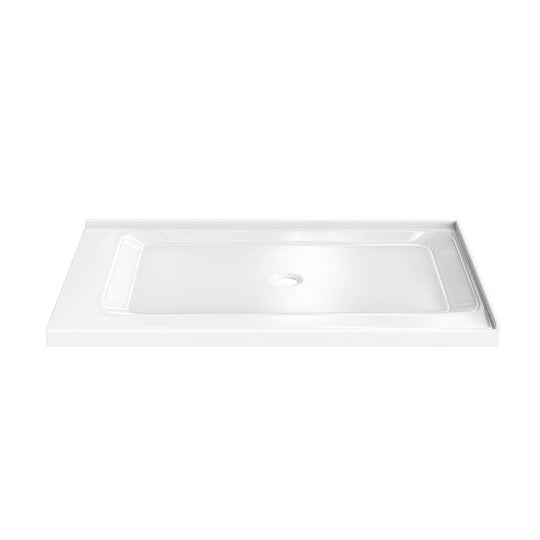 Shower Pan Right Hand Double Threshold - Acrylic and fiberglass - 60 X 36 X 3.5