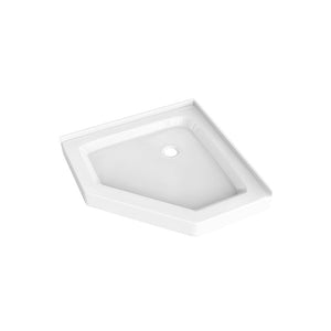 Ivanees - Neo Angle Center Drain Shower Base - Shower Pan - Double Tile Flanges - 36 X 36 X 5.5
