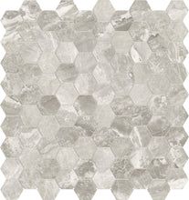 Load image into Gallery viewer, 1.25 in. Mayfair Stella Argento Hexagon Polished Glazed Porcelain Mosaic