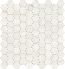 Load image into Gallery viewer, 1.25 in. Mayfair Suave Bianco Hexagon Polished Glazed Porcelain Mosaic