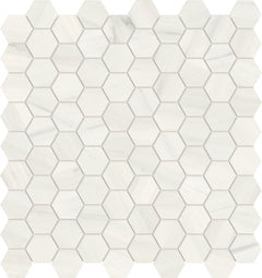 1.25 in. Mayfair Suave Bianco Hexagon Polished Glazed Porcelain Mosaic