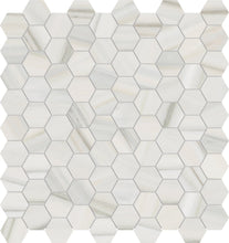 Load image into Gallery viewer, 1.25 in. Mayfair Zebrino Hexagon Polished Glazed Porcelain Mosaic