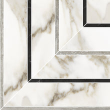Load image into Gallery viewer, La Marca Picco Honed Glazed Porcelain Mosaic with Calacatta Polished Paonazzo