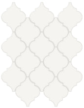 Load image into Gallery viewer, Soho Canvas White Beveled Arabesque Glossy Glazed Porcelain Mosaic