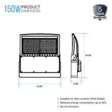 Load image into Gallery viewer, 150w-led-flood-light-5700k-ac100-277v-bronze