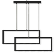 Load image into Gallery viewer, 2-Rectangle Lights, LED Kitchen Island Light Pendant, 38W, 3000K, 1900LM, Dimmable, For Dining Living Room, Matte black Body Finish