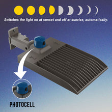 Load image into Gallery viewer, 150w-led-pole-light-with-photocell-5700k-universal-mount-bronze-ac100-277v