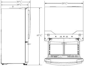 30 Inch Freestanding French Door Refrigerator With 21.8 cu. ft. Total Capacity, 5 Glass Shelves, 7.0 cu. ft. Adjustable Glass Shelves in Stainless Steel