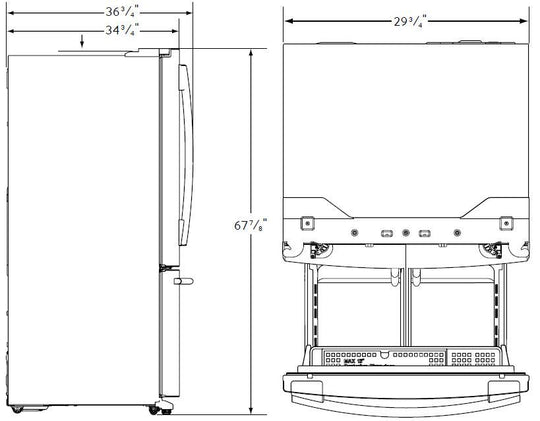 30 Inch Freestanding French Door Refrigerator With 21.8 cu. ft. Total Capacity, 5 Glass Shelves, 7.0 cu. ft. Adjustable Glass Shelves in Stainless Steel