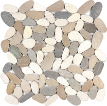 Load image into Gallery viewer, Zen Harmony Warm Blend Flat Pebble Stone Polished Mosaic