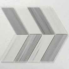 Load image into Gallery viewer, 8 X 11 in. Skyline Chevron Gray Marble Mosaic