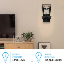 Load image into Gallery viewer, 1-light-matte-black-wall-sconces