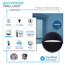 Load image into Gallery viewer, half-round-led-outdoor-wall-sconce