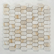 Load image into Gallery viewer, 12 X 12 in. Calacatta Rainbow Picket Polished Marble Mosaic