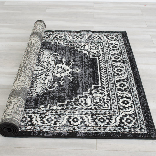 Ibiza-180 Area Rugs Black Rectangle 5-X-7