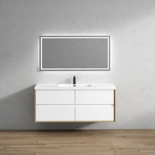 Load image into Gallery viewer, Luxury Kingdom Floating / Wall Mounted Bathroom Vanity With Acrylic Sink, Farmhouse Bath Vanity W/ Storage Cabinet