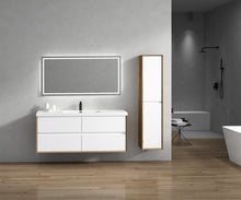 Load image into Gallery viewer, Luxury Kingdom Floating / Wall Mounted Bathroom Vanity With Acrylic Sink, Farmhouse Bath Vanity W/ Storage Cabinet