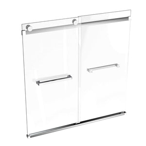 Ivanees Semi-Frameless Dual Sliding Glass Shower Door-56-60 Inch W x 60 Inch H & 56-60 Inch W X 76 Inch H Smart Adjustable