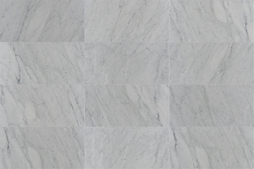 12 X 24 in. Bianco Carrara White Brushed Marble Tile