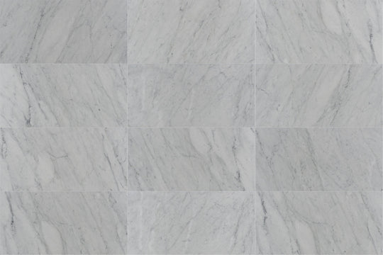 12 X 24 in. Bianco Carrara White Brushed Marble Tile