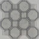 Load image into Gallery viewer, 13 X 13 in. Gables Carrara Octagon White and Gray Line Polished Marble Mosaic