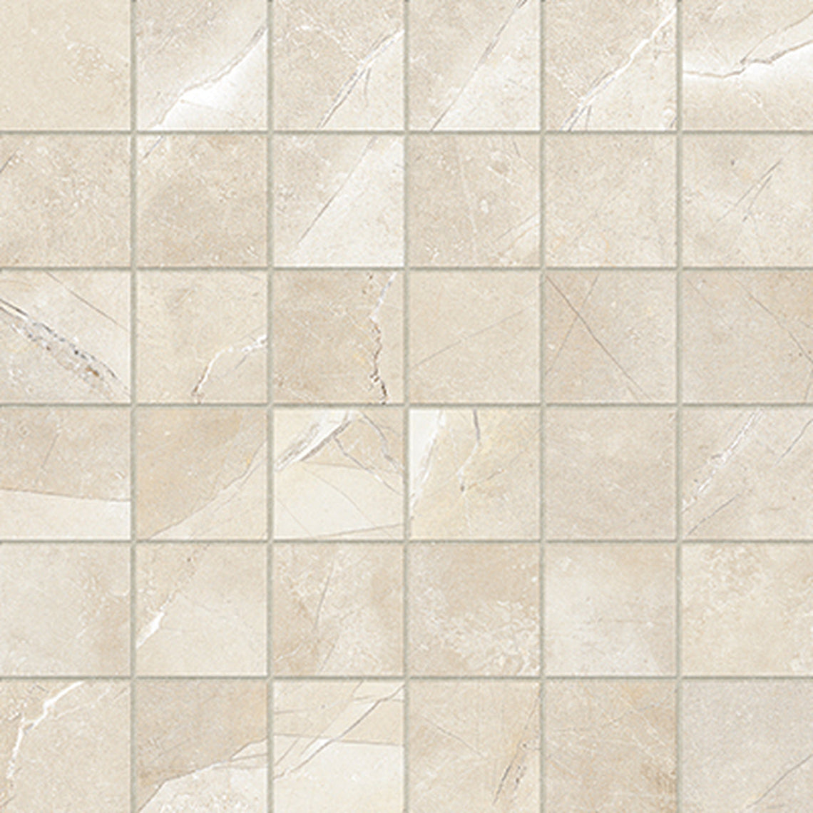 2 X 2 In Classic Pulpis Ivory Matte Glazed Porcelain Mosaic